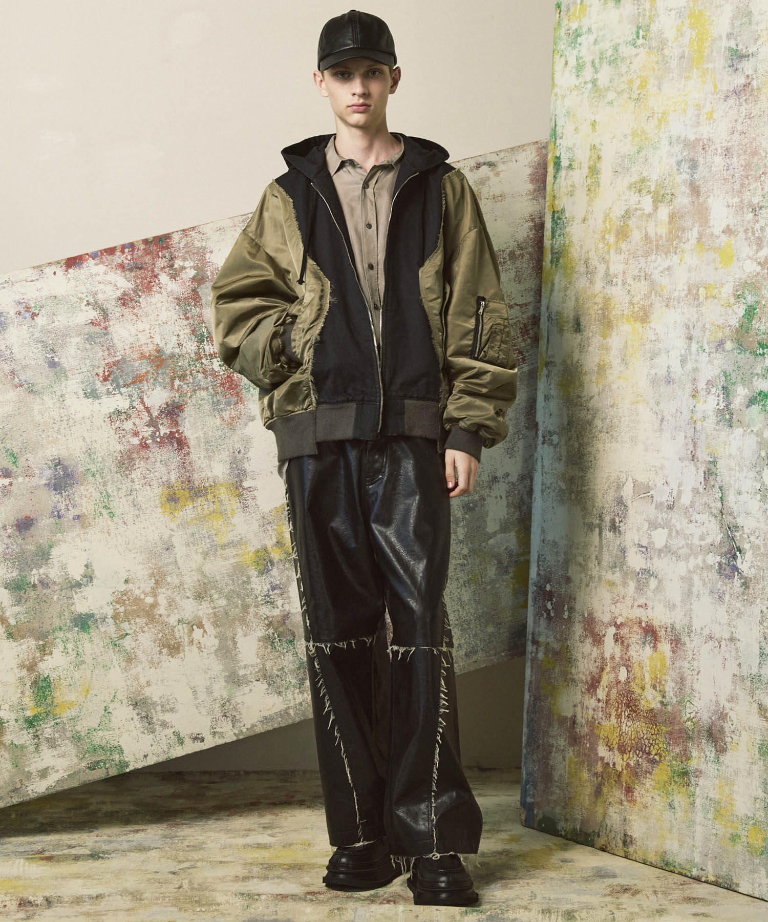 Different Material Docking Prime-Over Military Blouson