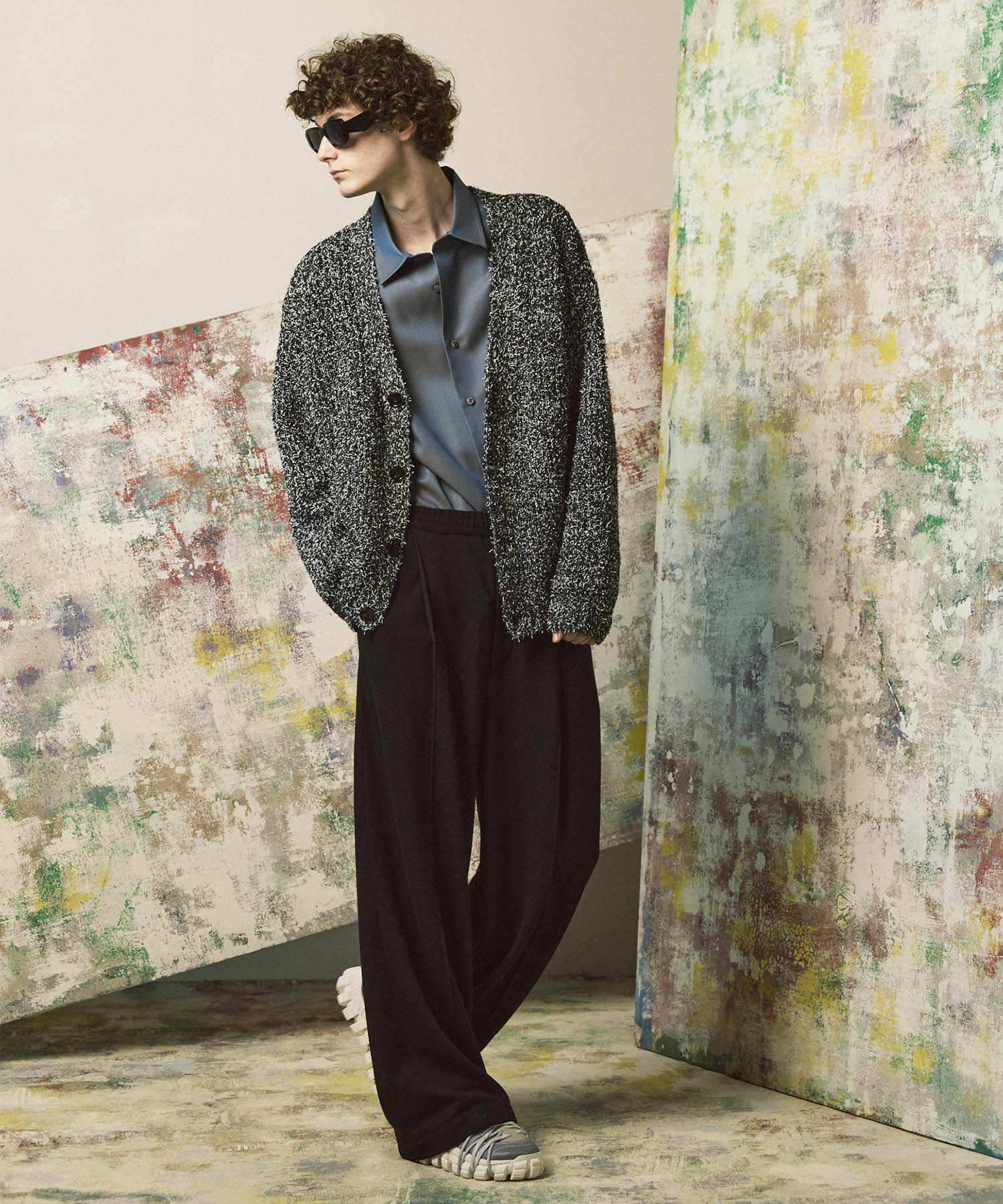 4 Colors Chambray Washable Wool Prime-Over Regular Collar Shirt Coat