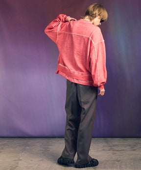 4 Colors Chambray Washable Wool Prime-Wide One Tuck Wide Pants