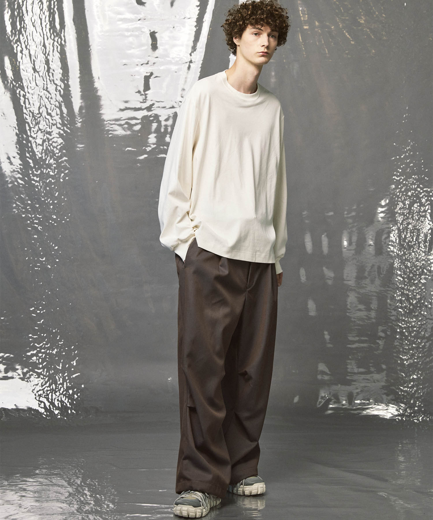 [ex] Prime-Over光滑的船员脖子长袖T恤