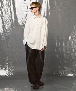 4 색 샹 브레이 씻을 수있는 양모 프라임-오버 일반 칼라 셔츠