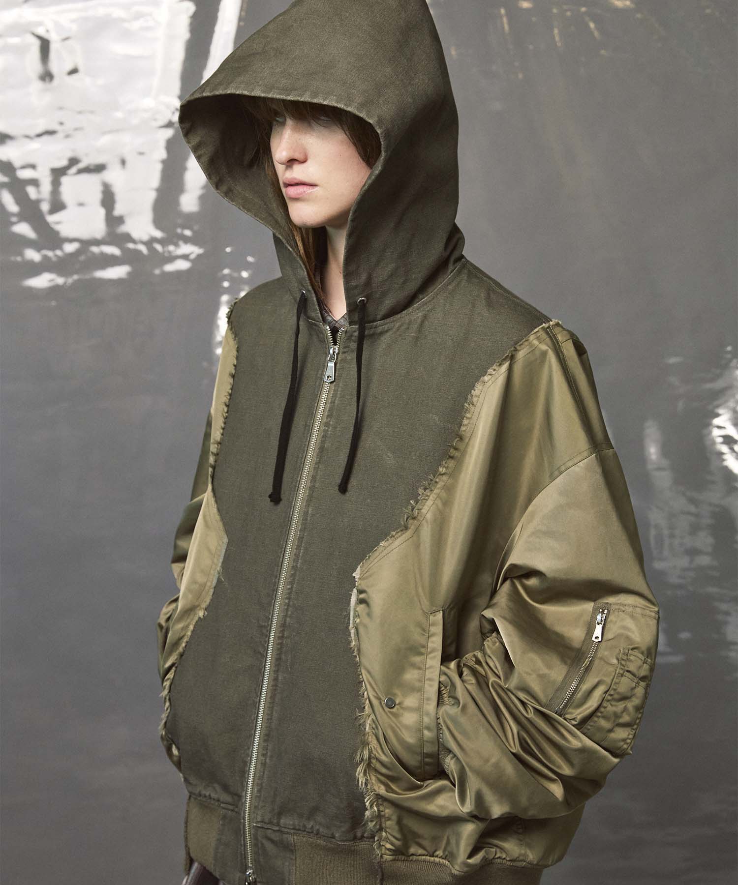 Different Material Docking Prime-Over Military Blouson