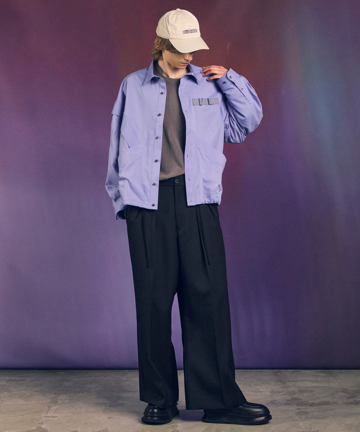 Prime-Over Curved Curve switching Regular Collar Shirt (Copy)