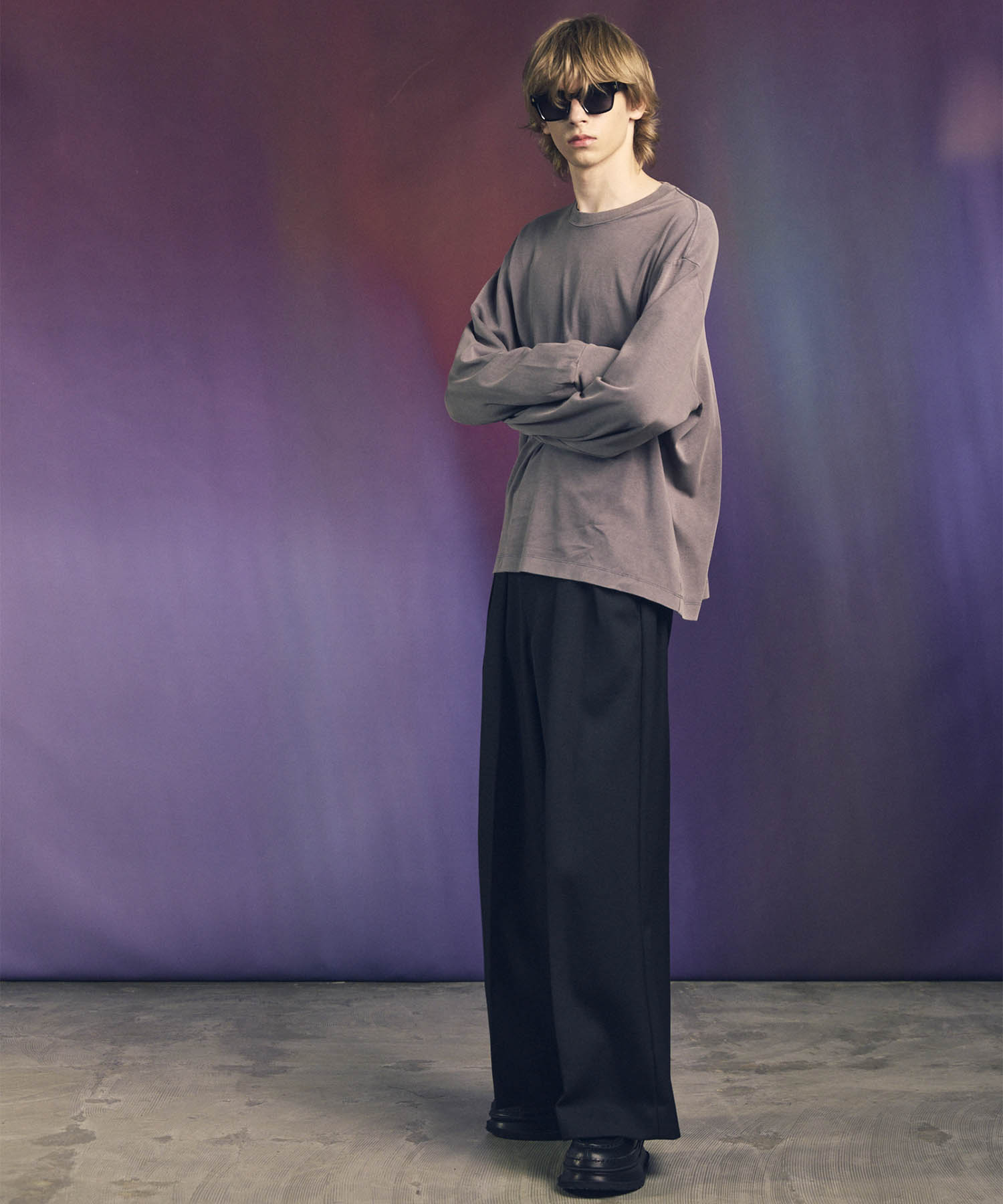 [ex] Prime-Ore-Ore-Ore-Ore-Over Smooth Crew Neck长袖T恤