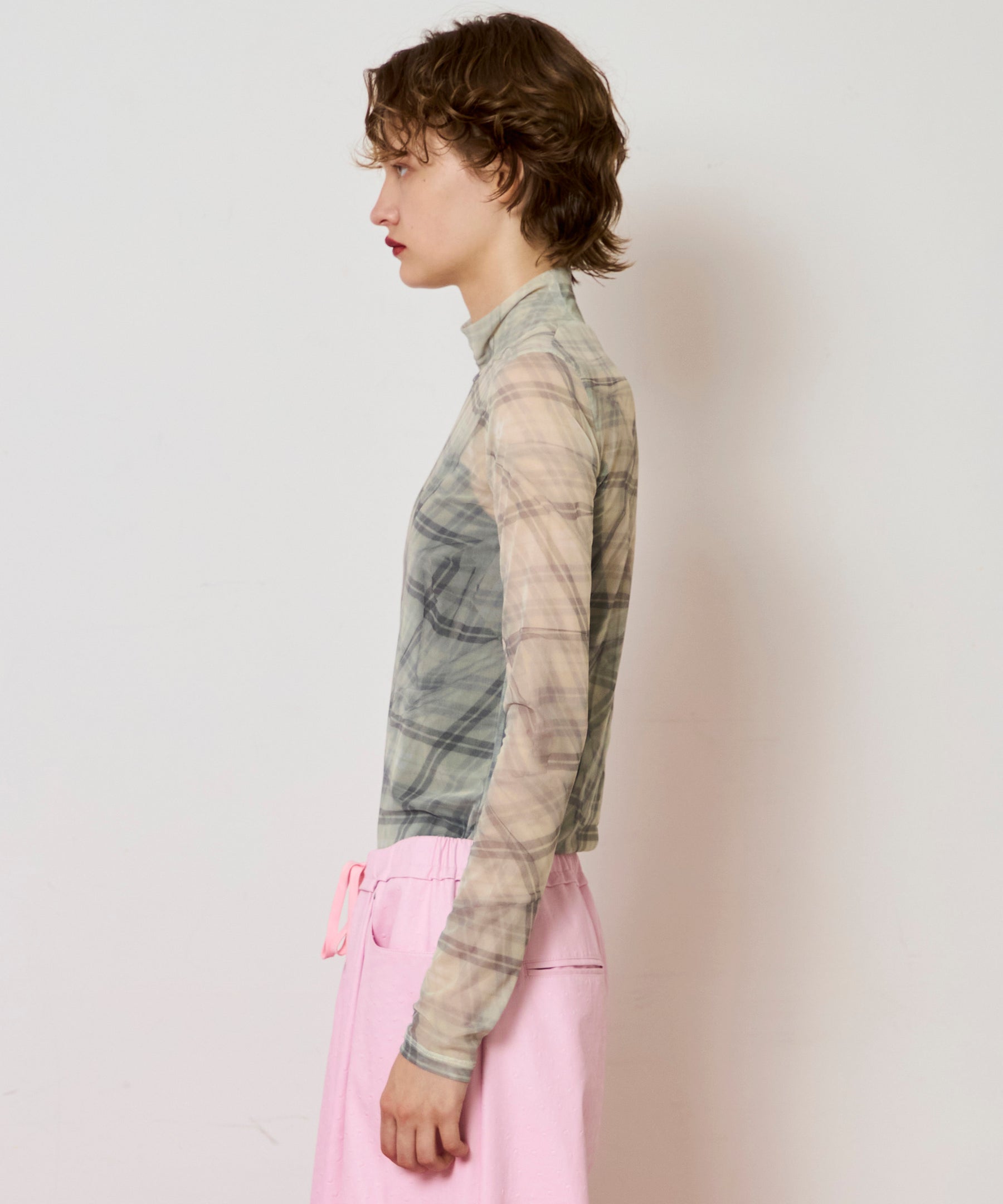 【SALE】Plaid Mesh Tops