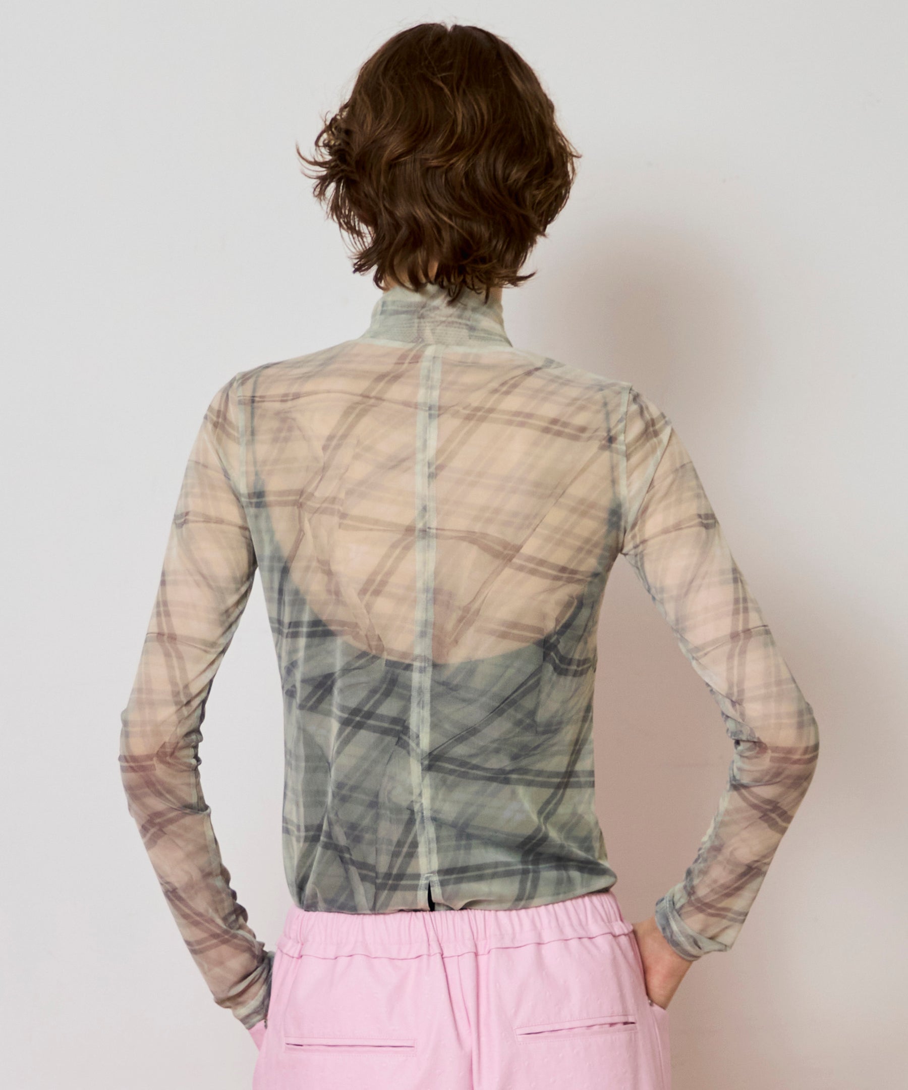 【SALE】Plaid Mesh Tops