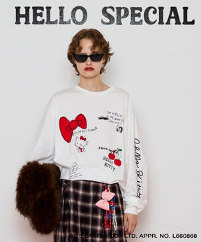 [HELLO KITTY × MAISON SPECIAL] HELLO KITTY Hand iIllust Long-Sleeve T-Shirt