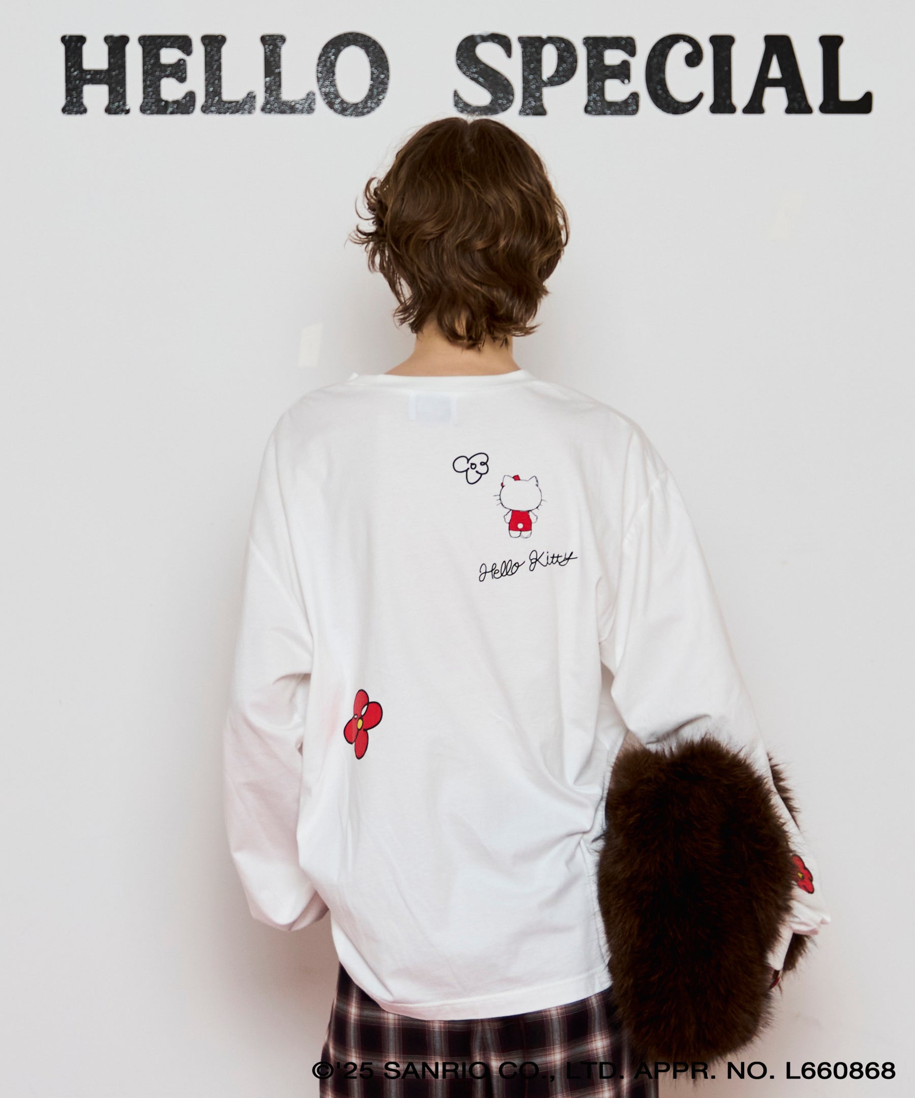 [HELLO KITTY × MAISON SPECIAL] HELLO KITTY Hand iIllust Long-Sleeve T-Shirt