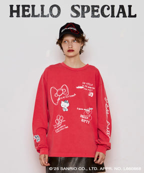 [HELLO KITTY × MAISON SPECIAL] HELLO KITTY Hand iIllust Long-Sleeve T-Shirt