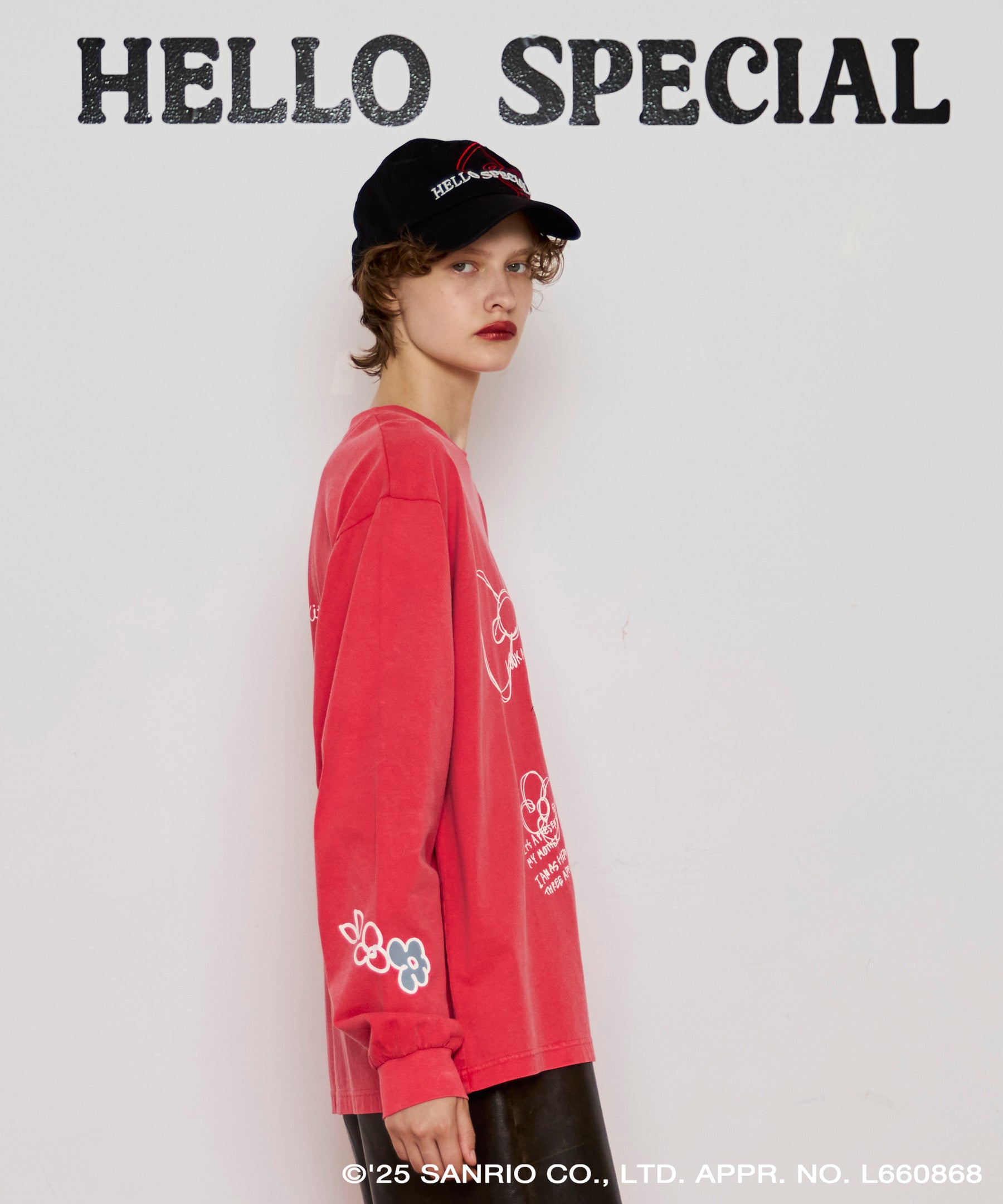 [HELLO KITTY × MAISON SPECIAL] HELLO KITTY Hand iIllust Long-Sleeve T-Shirt