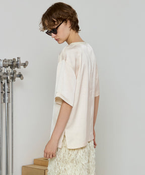 Dot Photo Print Satin T-Shirt