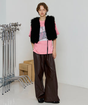 Dot Photo Print Satin T-Shirt