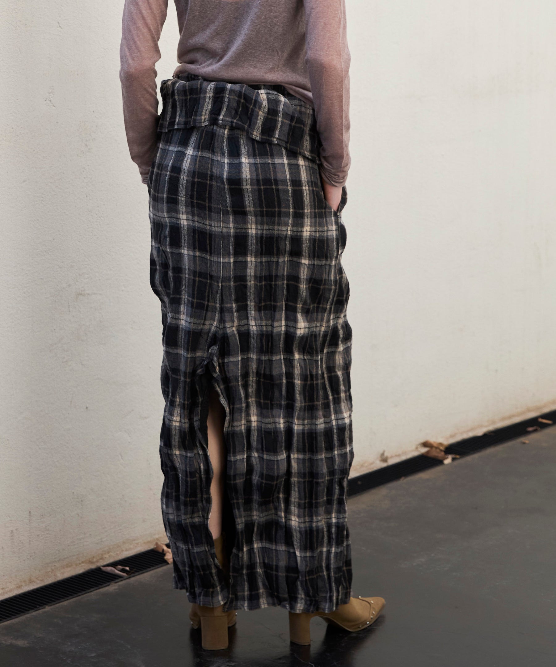 [开放YY]编织皱纹的衬衫长裙