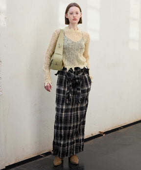 【OPEN YY】Knitted DISTRESSED CROP KNIT