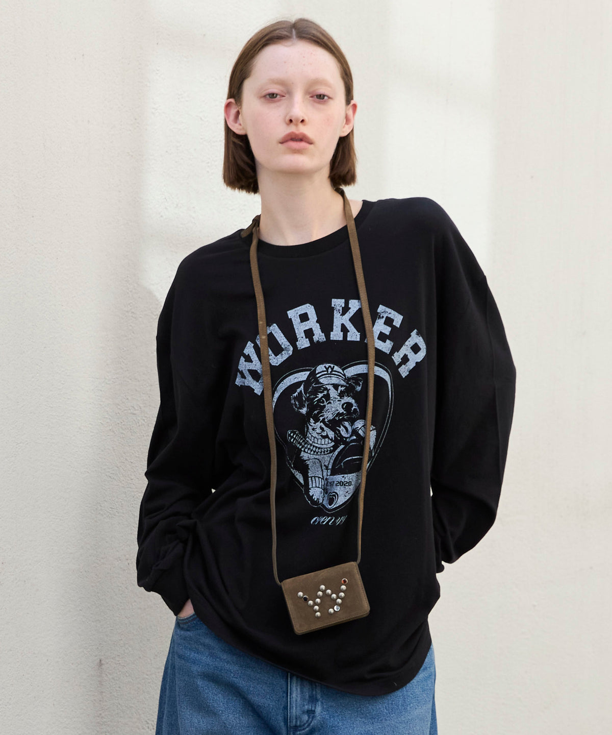 【OPEN YY】Knitted WORKER PET CLUB LONG SLEEVE