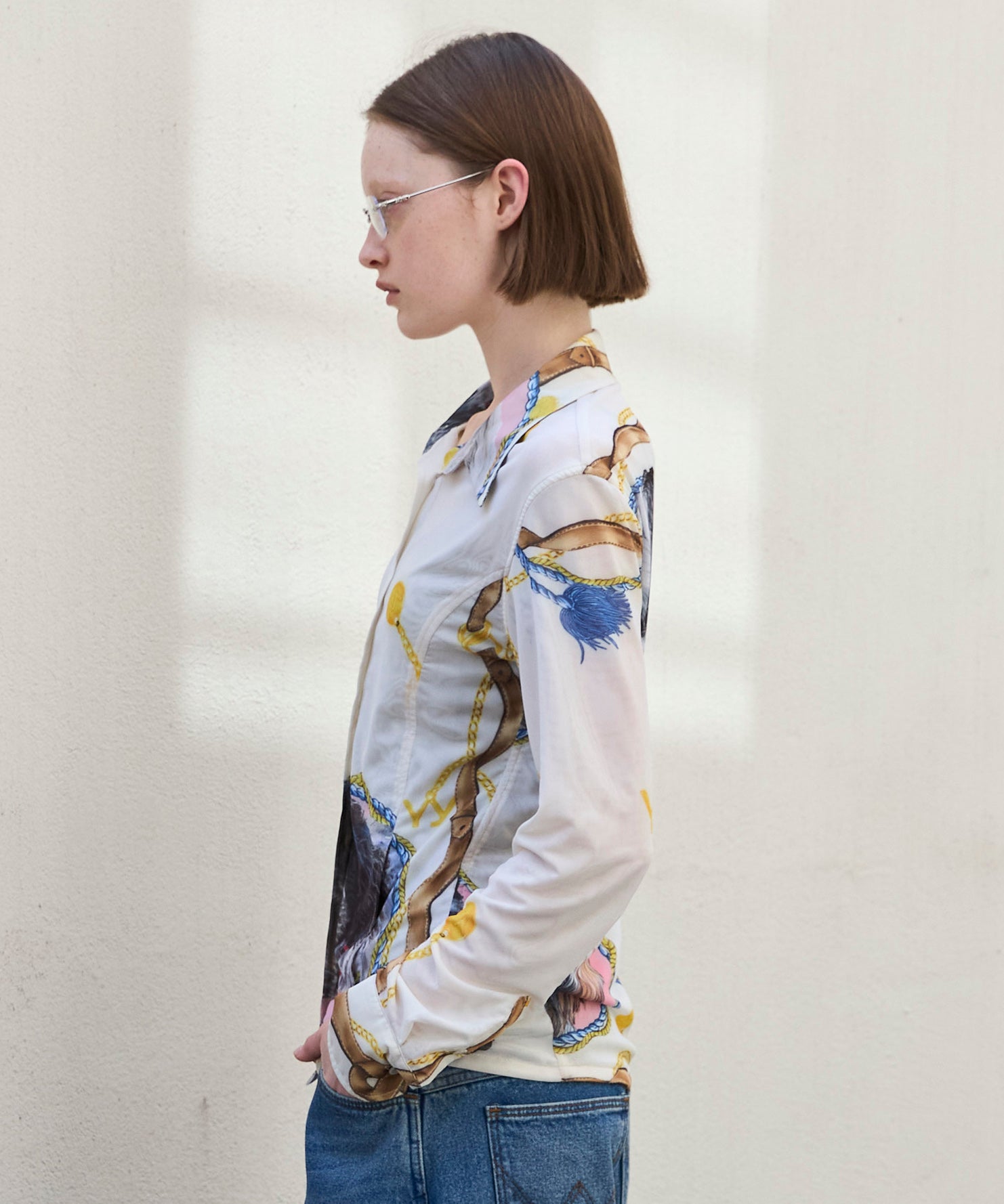 [开放YY]编织网状宠物俱乐部印刷衬衫