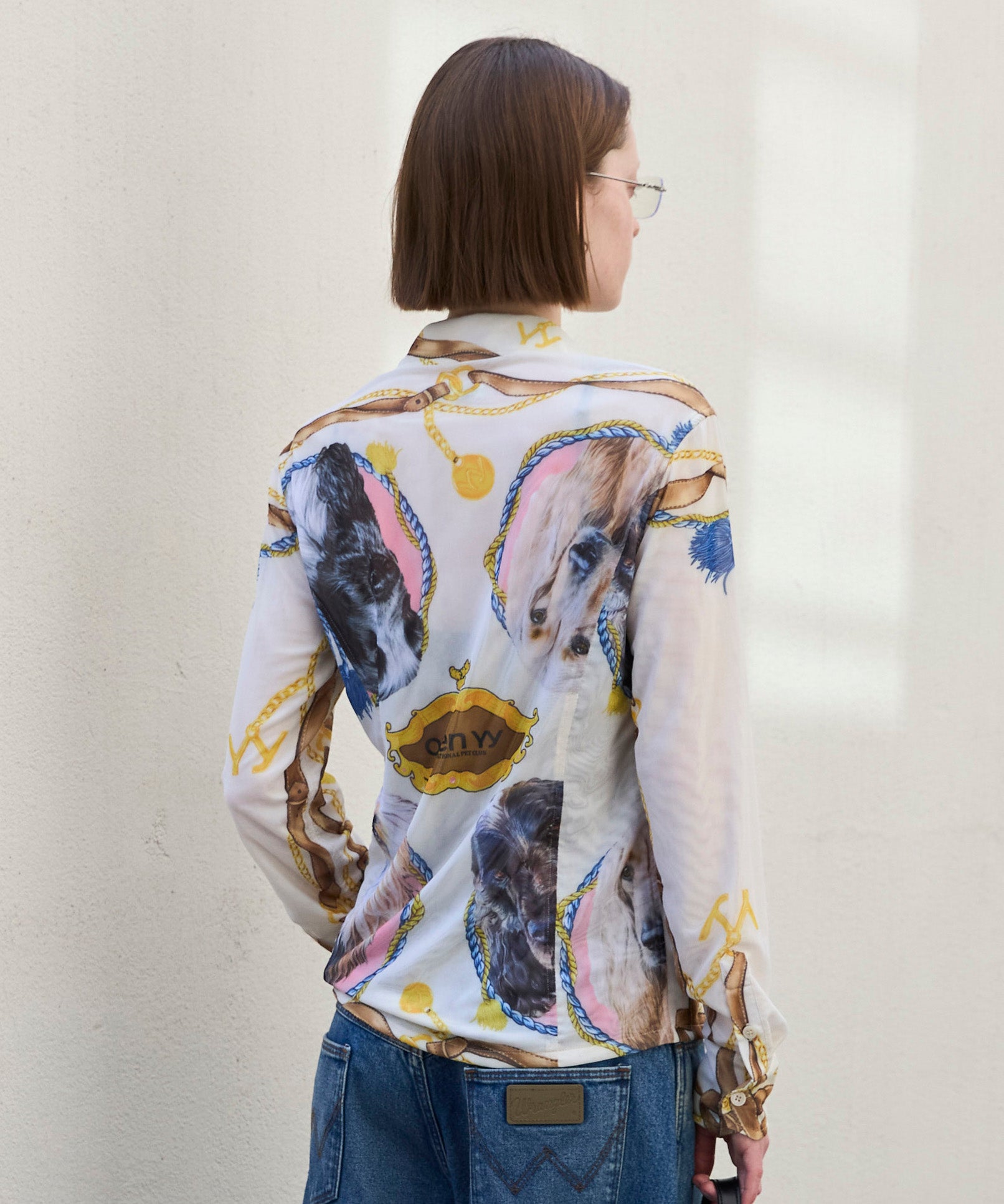 [开放YY]编织网状宠物俱乐部印刷衬衫