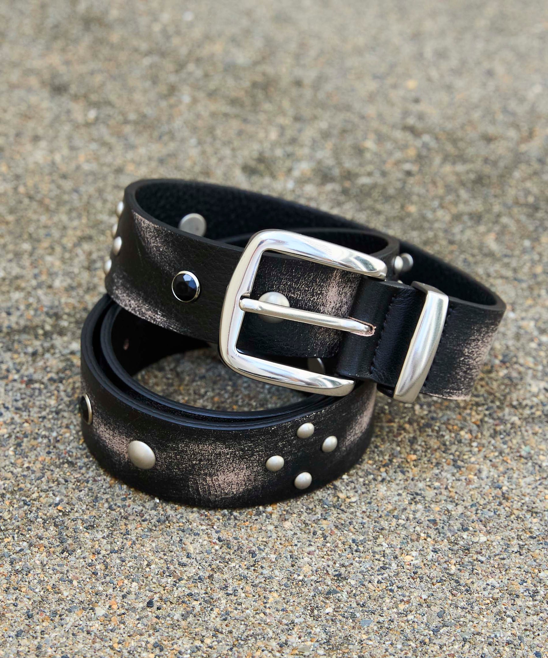 OPEN YY】Leather YY STUD WESTERN BELT