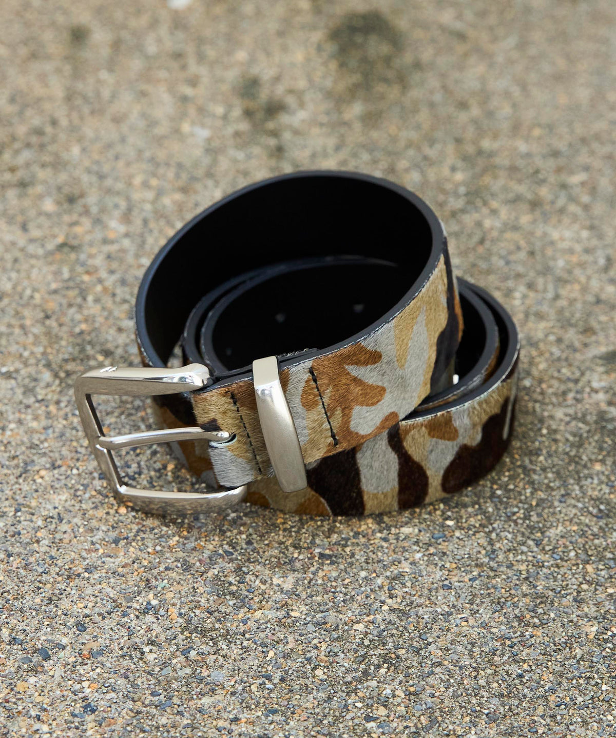 【OPEN YY】Leather CAMO STUD WESTERN BELT