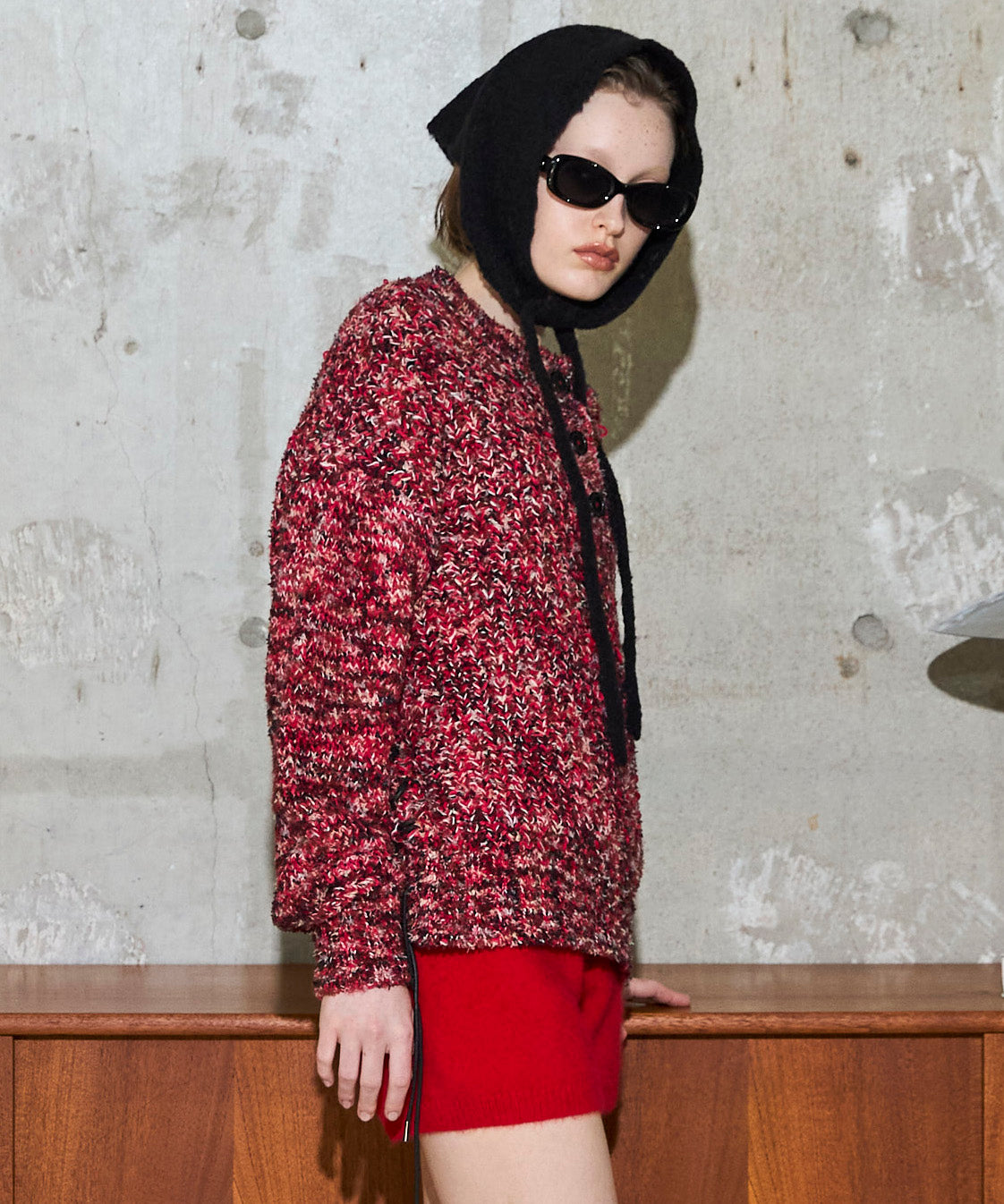 [25周期预订] 2向颈部混合针织套头衫