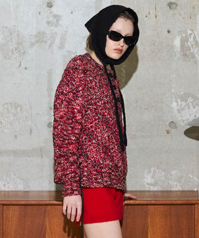 [25周期预订] 2向颈部混合针织套头衫