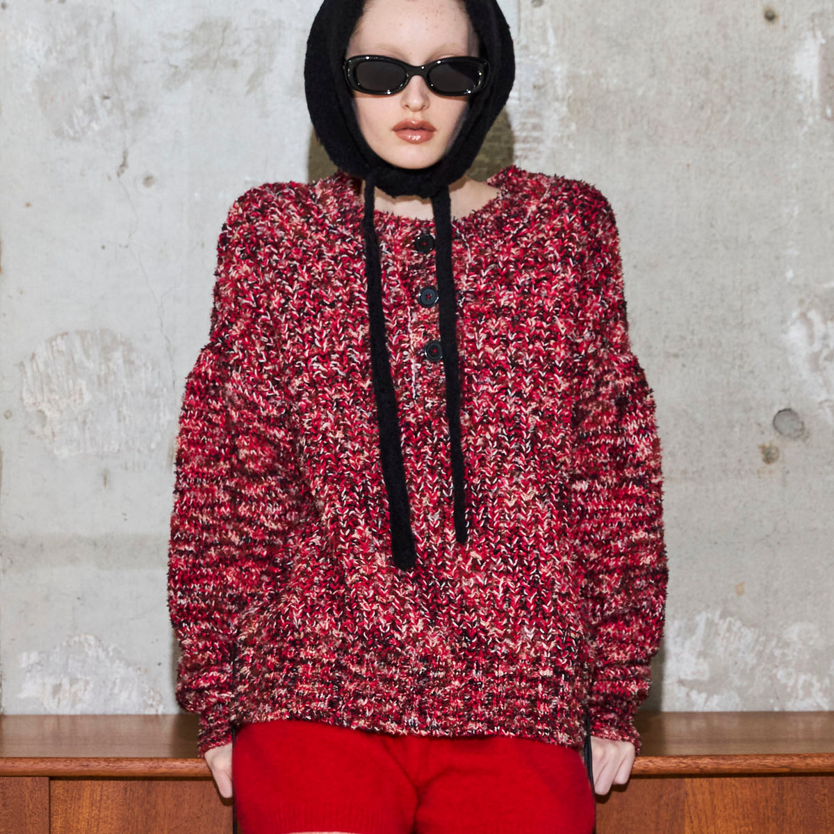 ✨ほぼ新品✨MARNI✨モヘヤ✨クルーネック セーター✨RED RueSophie_CoquelicotV-