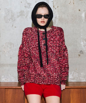 [25周期预订] 2向颈部混合针织套头衫