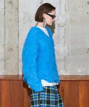 [25winter preoder] Long Shaggy V-Neck 니트