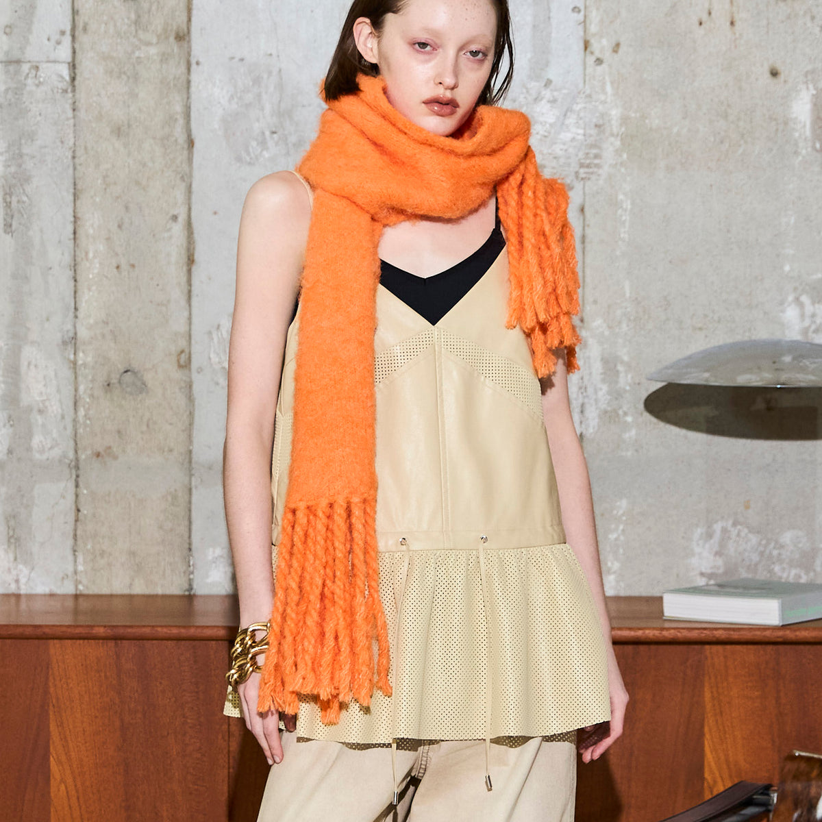 SALE】Vegan Leather Peplum Tunic