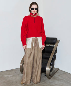 [25WINTER PRE-ORDER] Tulle Layered Slacks