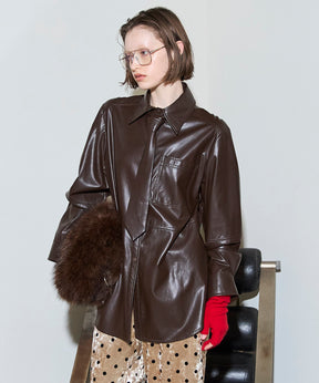 【25WINTER PRE-ORDER】Vegan Leather Tie Shirt