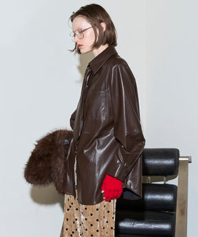 【25WINTER PRE-ORDER】Vegan Leather Tie Shirt