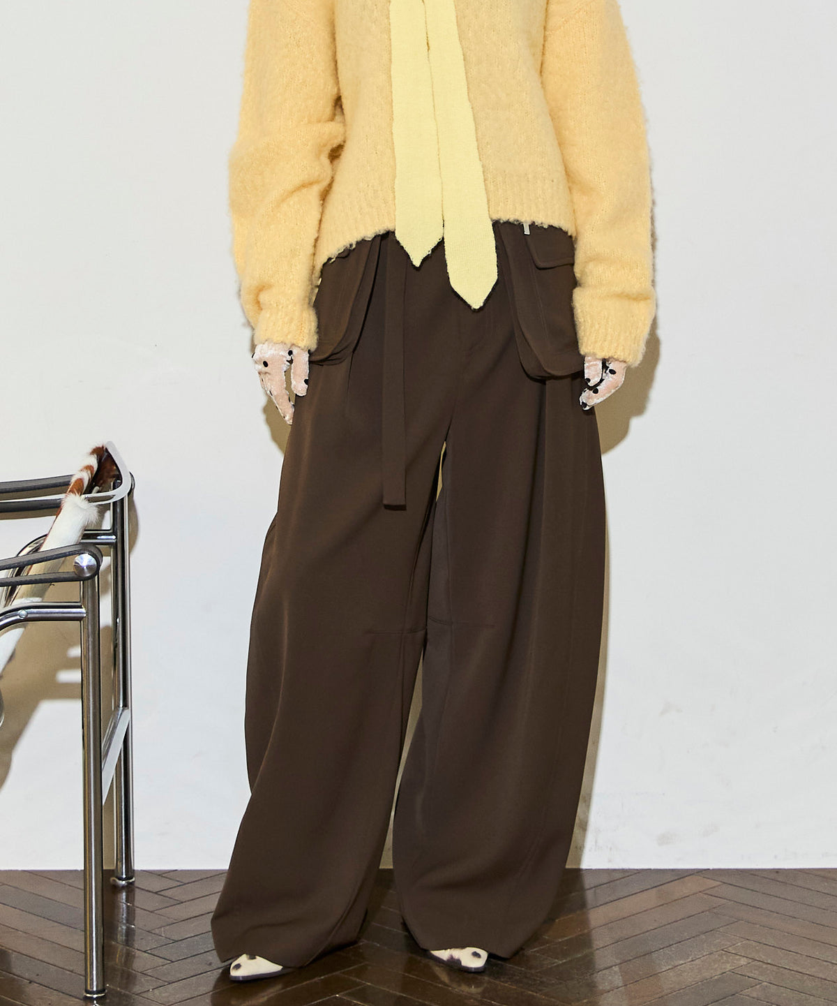 Pocket Belt Double Cross Pants