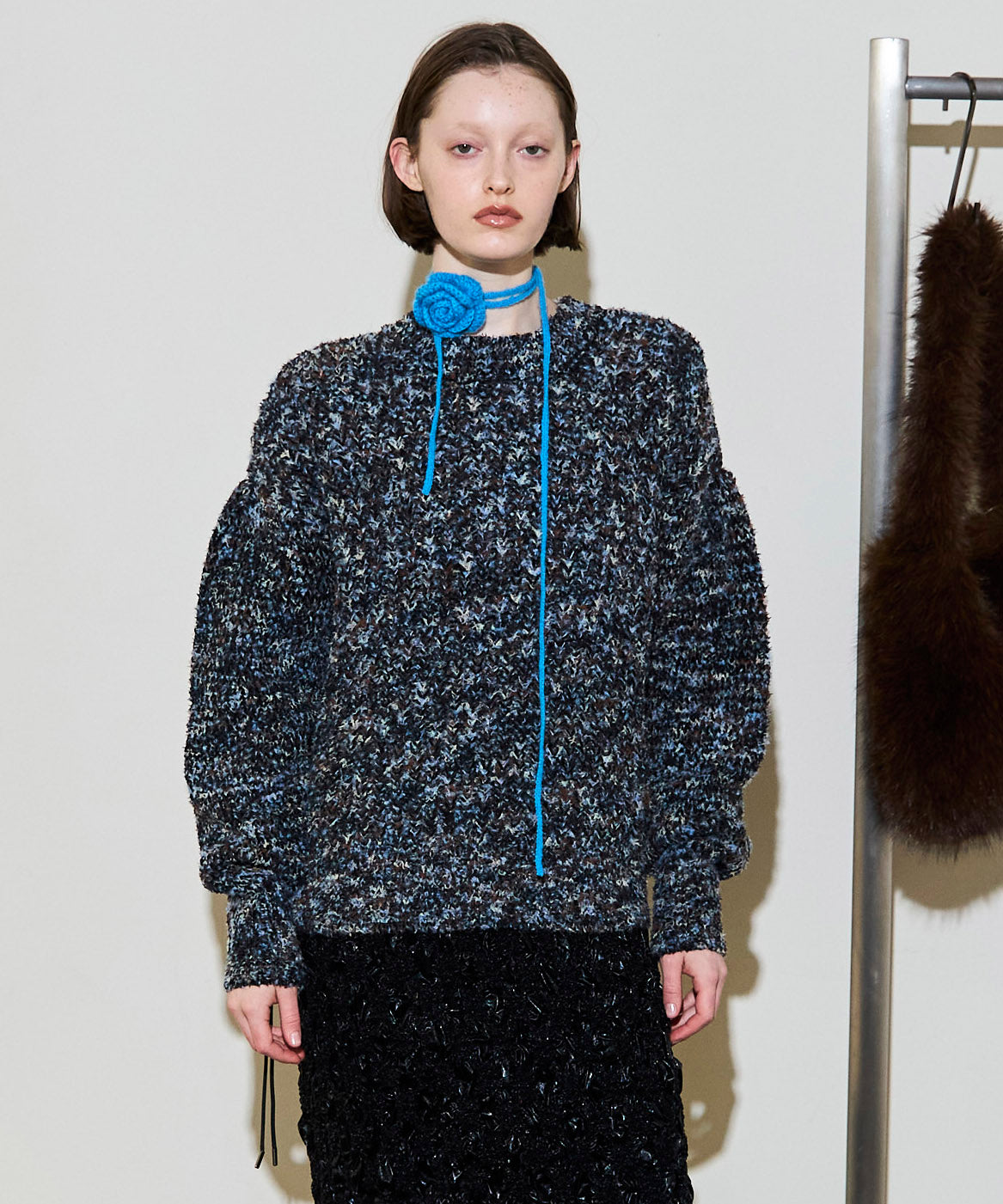 [25周期预订] 2向颈部混合针织套头衫