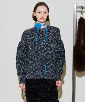 [25周期预订] 2向颈部混合针织套头衫