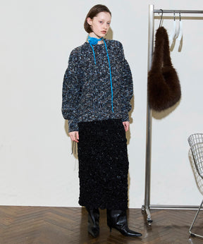 [25周期预订] 2向颈部混合针织套头衫