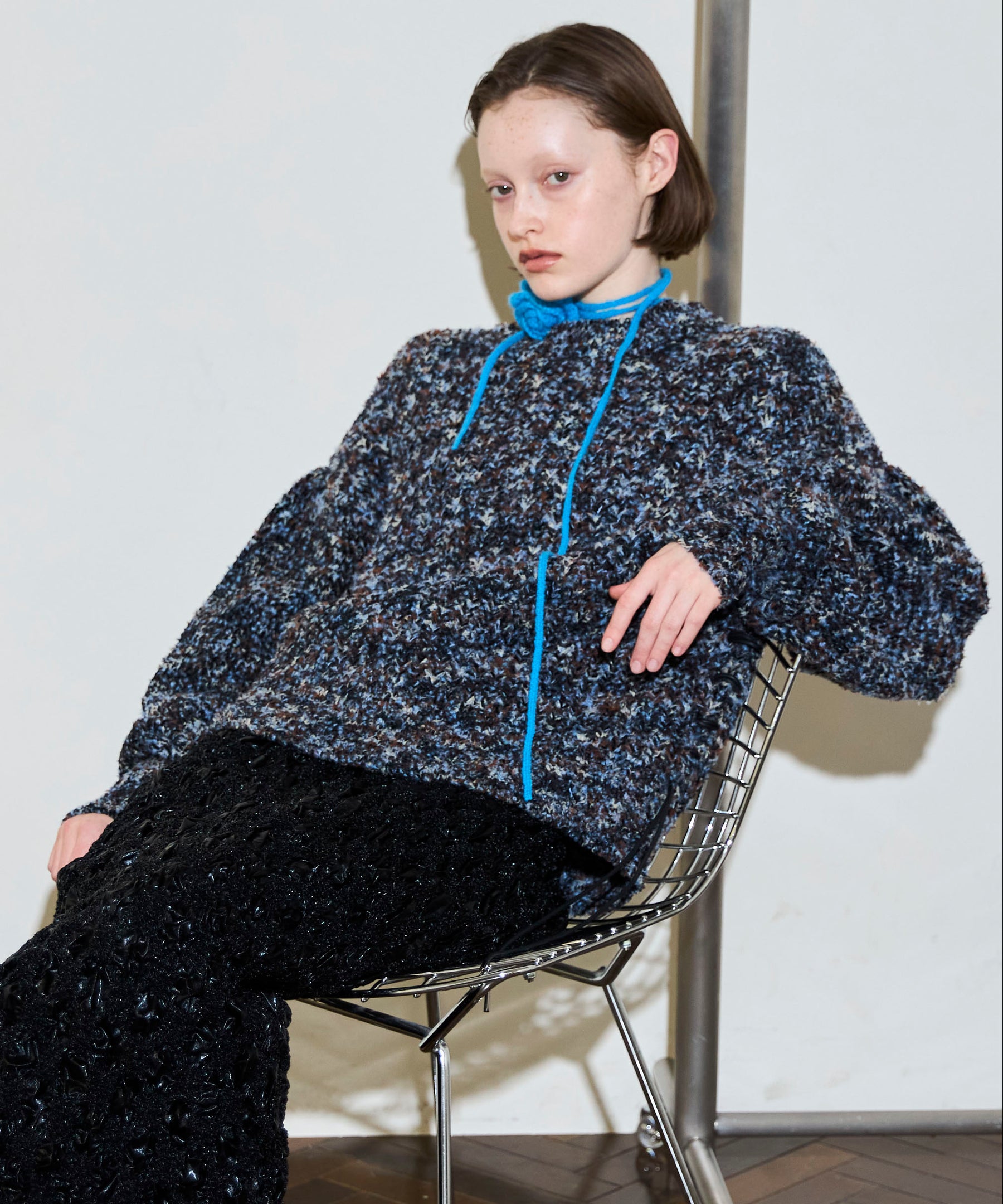 25WINTER PRE-ORDER】2way Neck Melange Knit Pullover