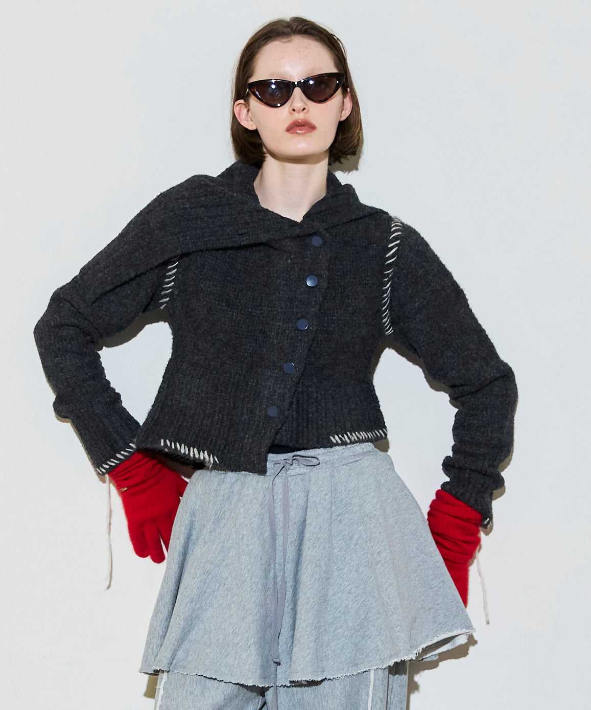 Asymmetry Knit Cardigan