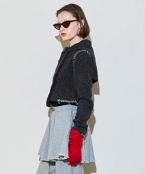 [25周期预订]不对称针织开衫
