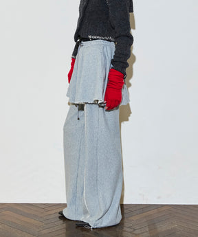 [25WINTER PRE-ORDER] Flared Skirt Layered Sweatpants