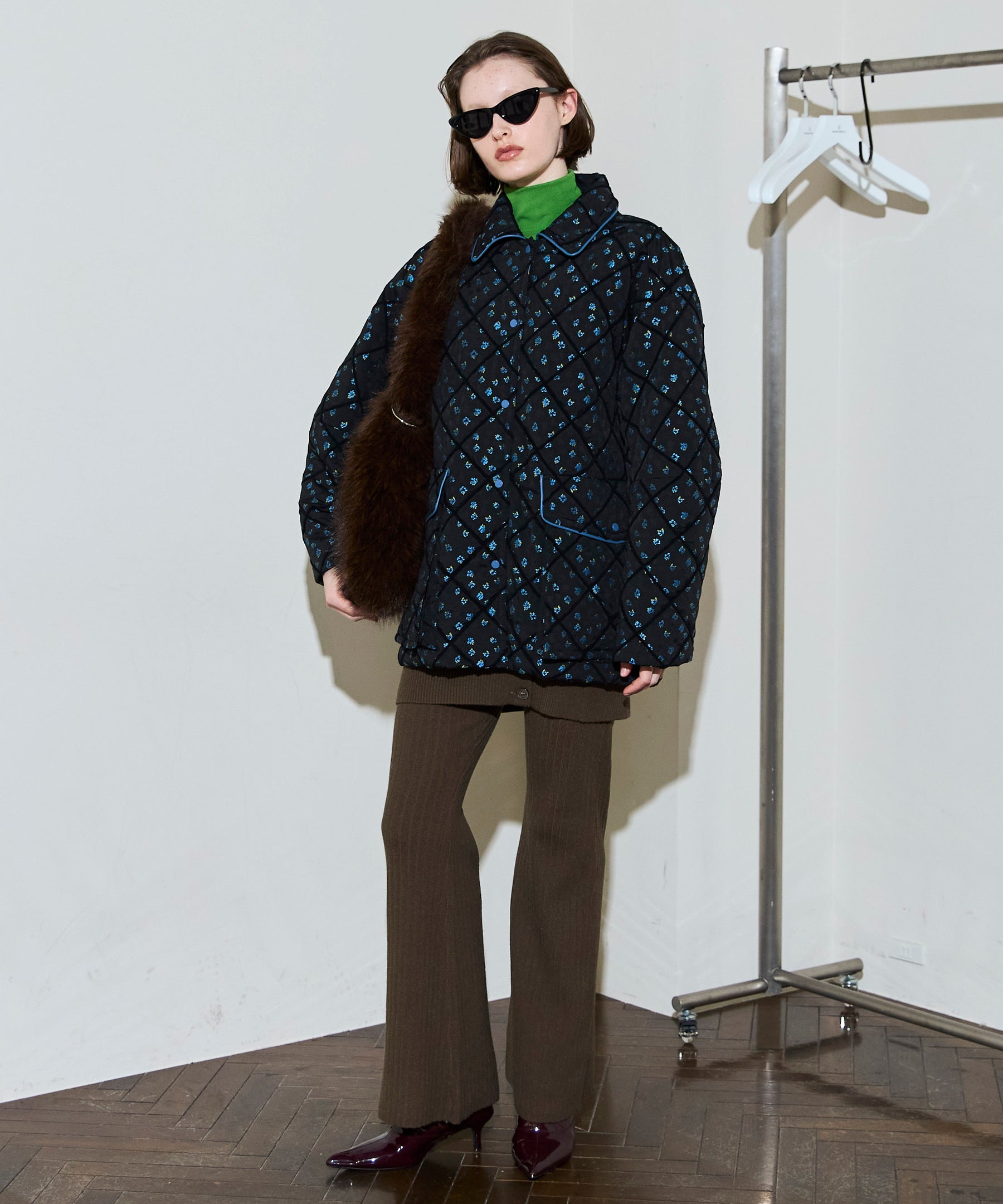 [25WINTER PRE-ORDER] Multi Fabric Mole Quilted Blouson