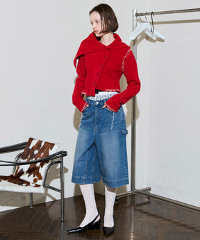 [25周期预订]不对称针织开衫