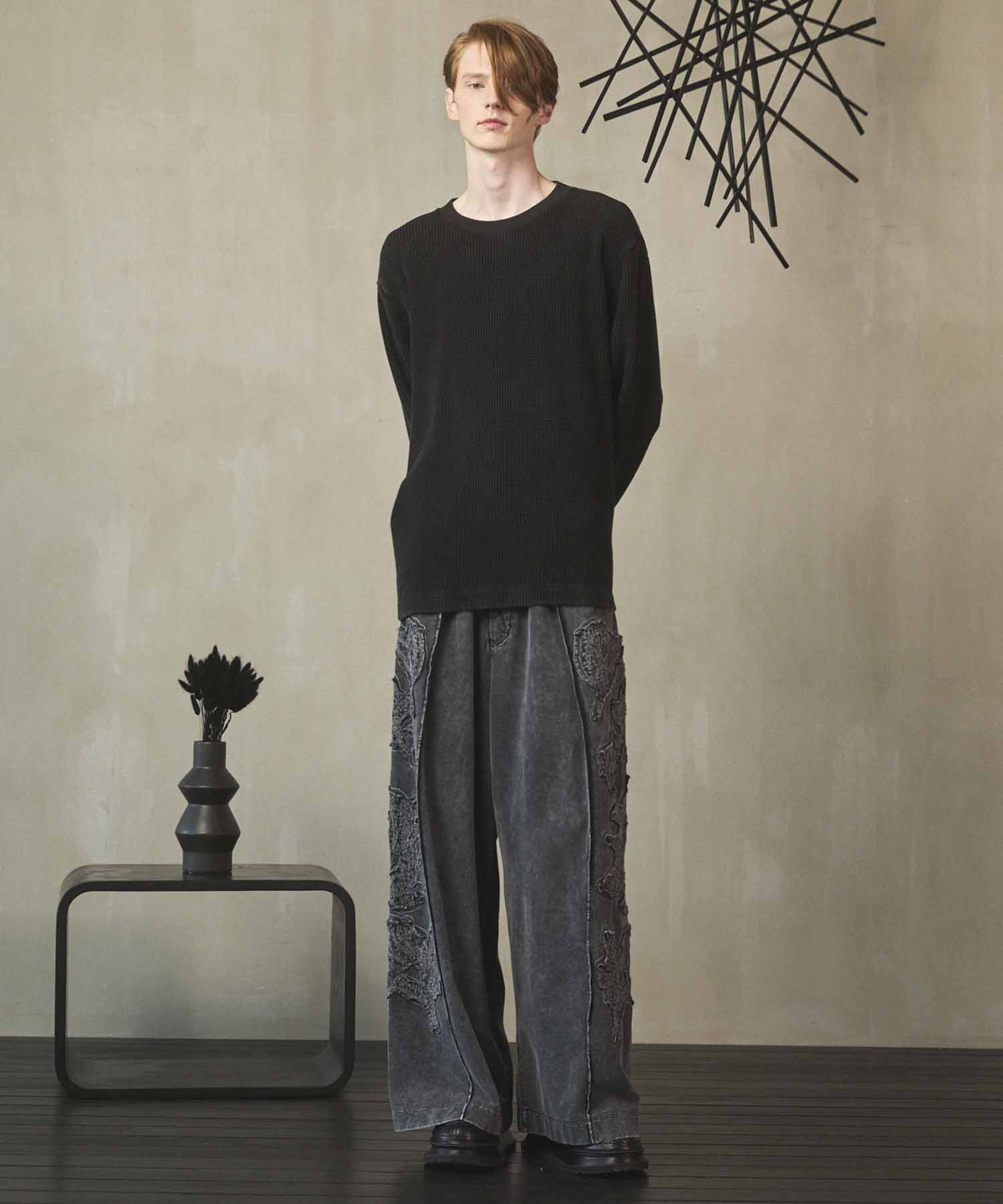 Prime-Over Crew Neck Long Sleeve Waffle T-Shirt