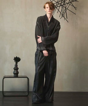 Radial Darts Prime-Over Open Collar Shirt