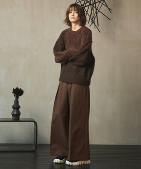 [25AW PRE-ORDER] Cable Shaggy Mix Prime-Over Crew Neck Knit Pullover