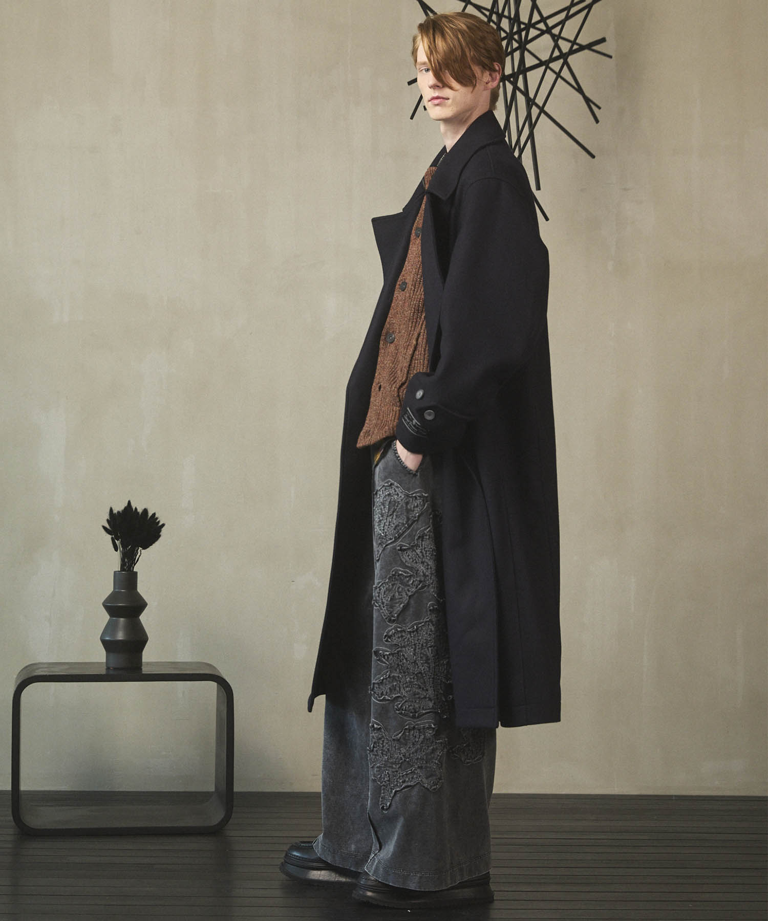 Super140s Prime-Over Melton Double Breasted Coat