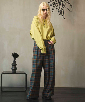 Curve switching Prime-Over Henry Neck Long Sleeve T-Shirt