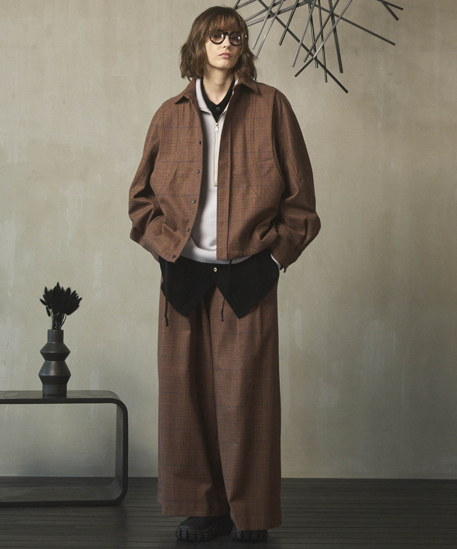 [Sale starts at 12:00 pm on Saturday, September 13th] [Italian Dead Stock Fabric] Prime-Over Curved Pocket Shirts Blouson