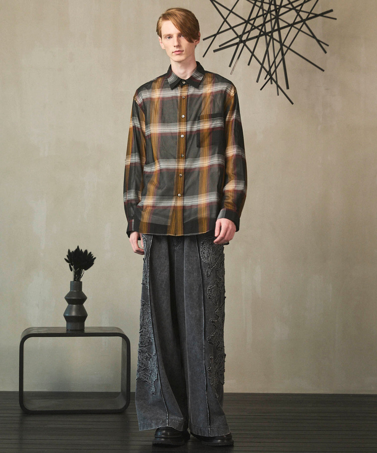 4 색 샹 브레이 세탁 가능한 양모 피크 라펠 더블 가슴 재킷