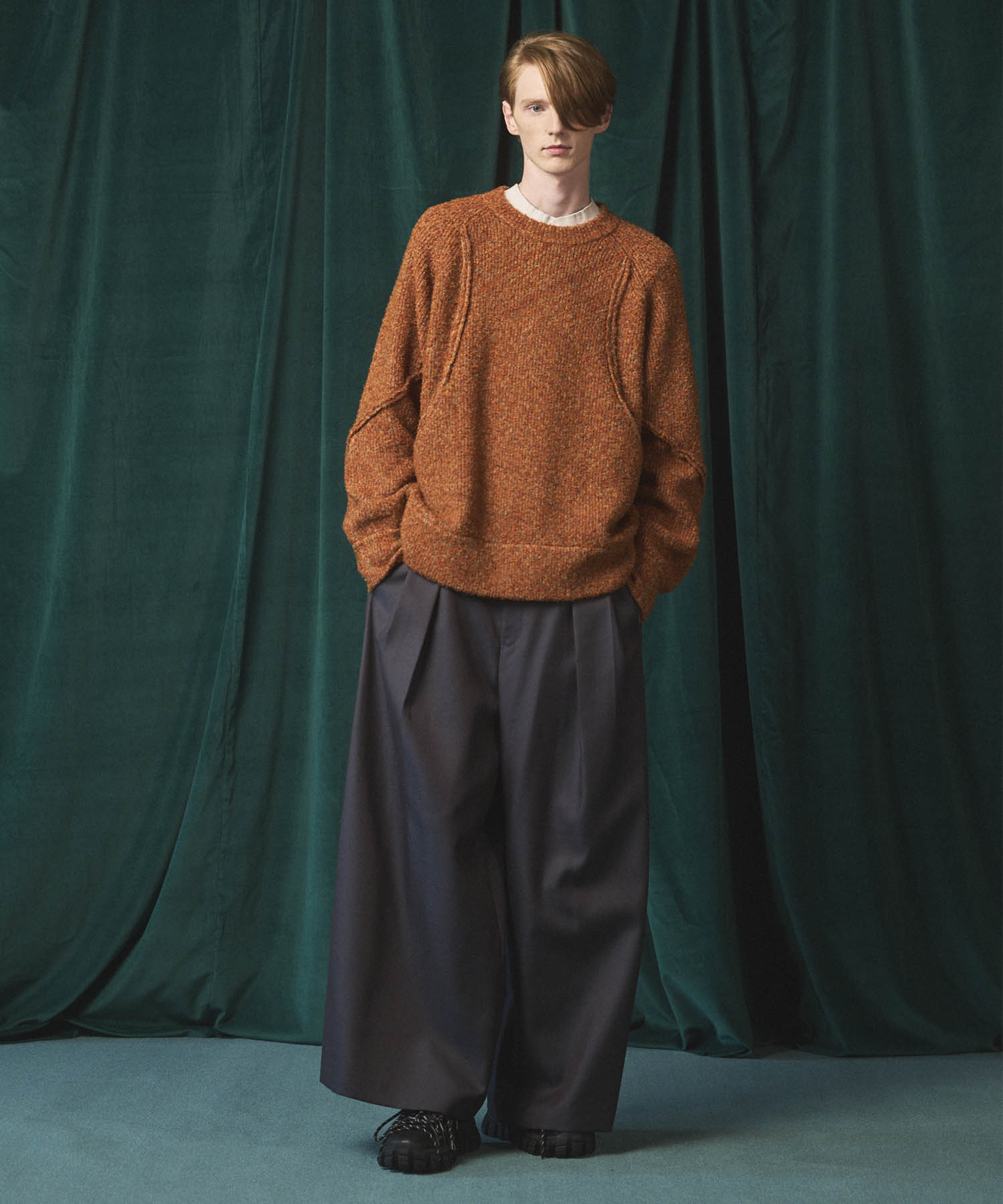 4 Colors Chambray Washable Wool Baggy Wide Pants